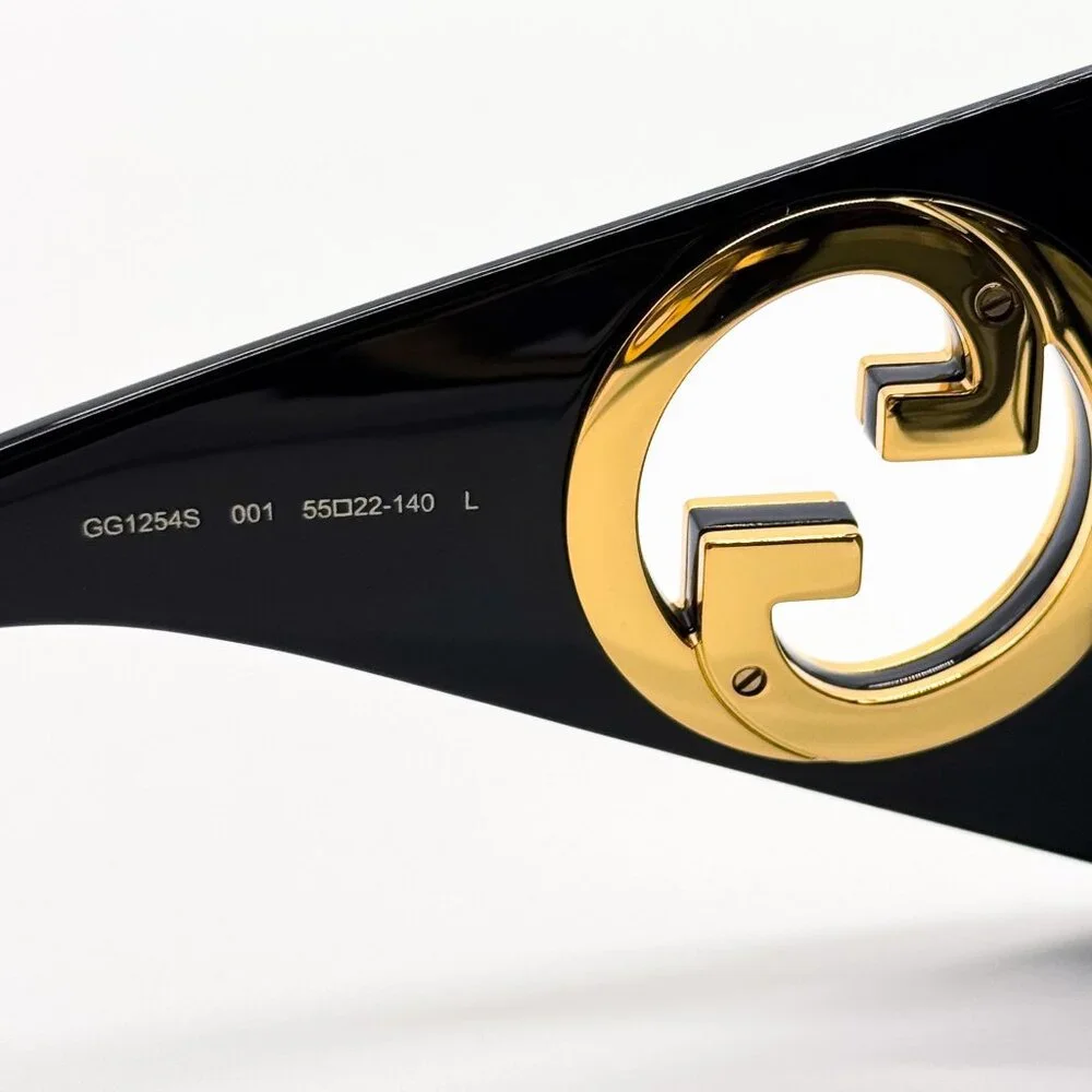 NEW GUCCI GG1254S 001 SUNGLASSES WOMEN BLACK EYEWEAR